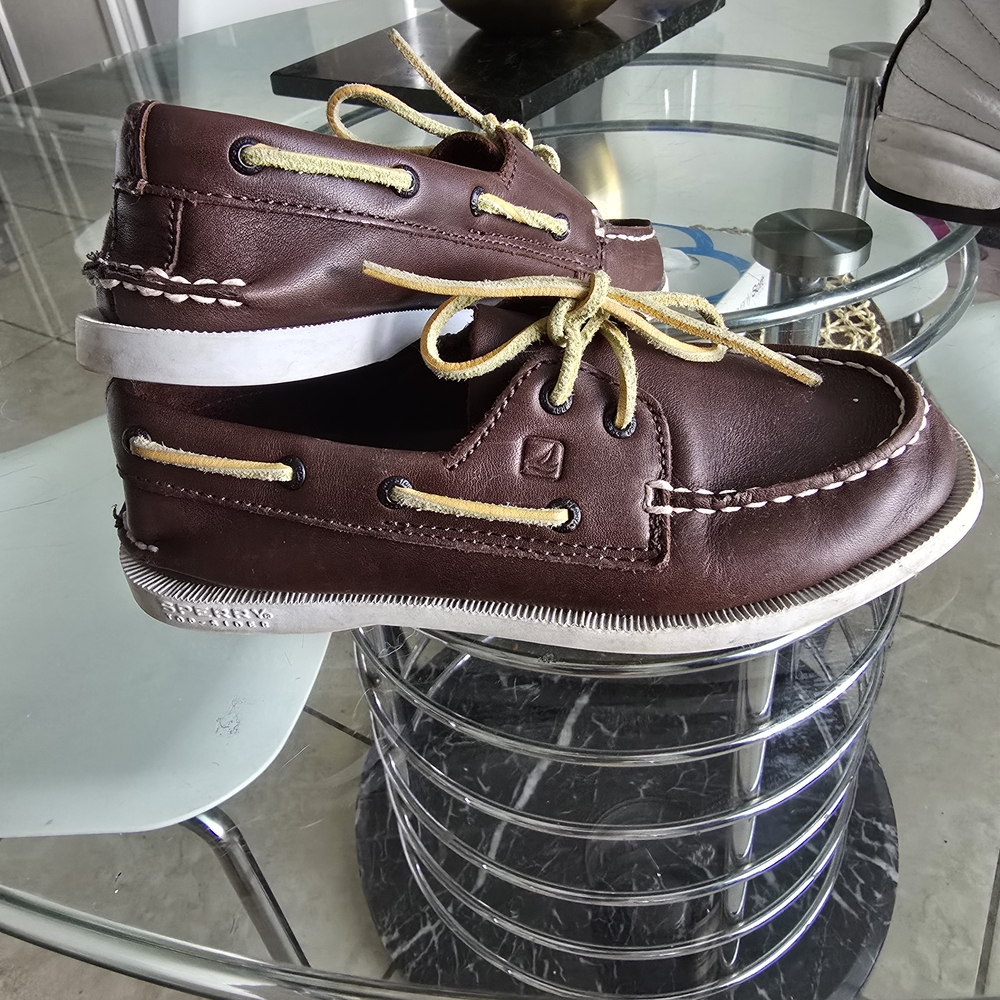Sperry Kids Brown Leather Moccasins